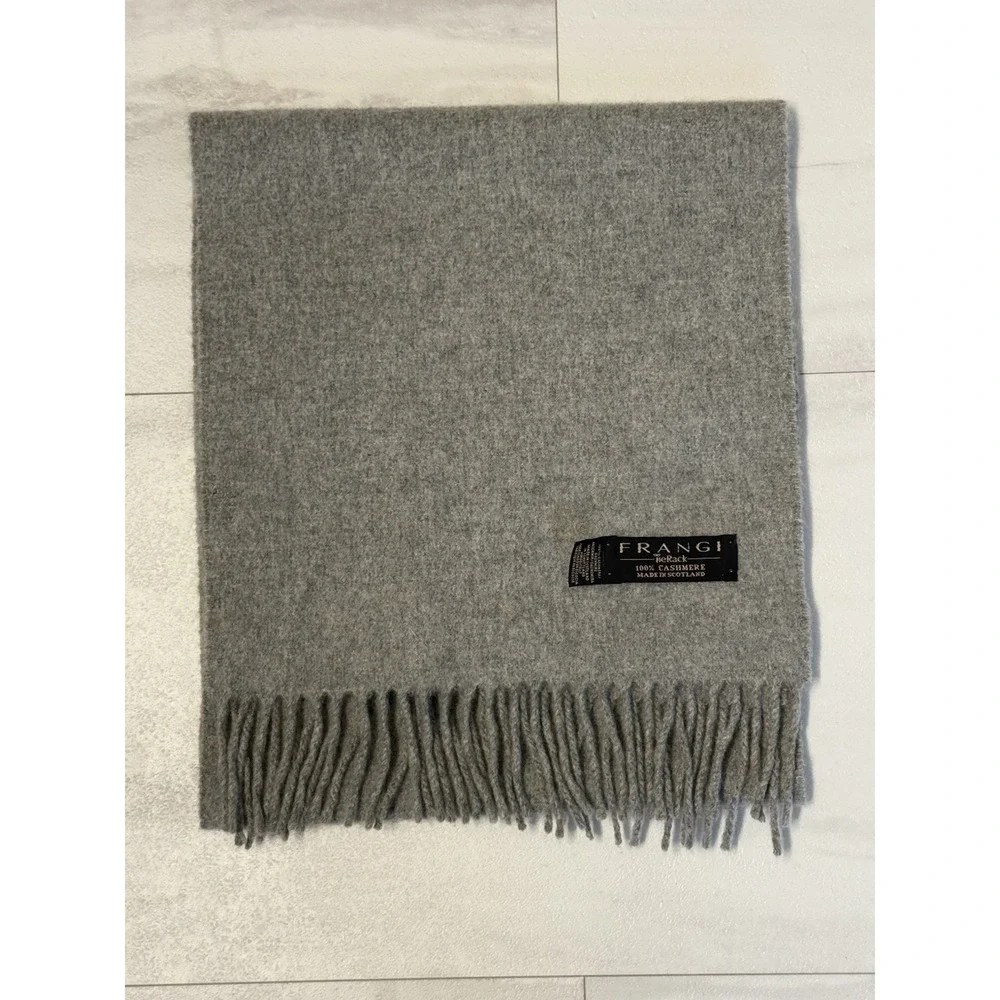 VTG Frangi 100% Cashmere Light Gray Scarf Made in Scotland 12x53 / 3